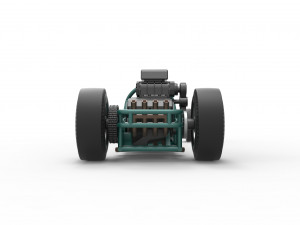 Rear engine old school dragster Scale 1 to 25 3D Baskı Modeli