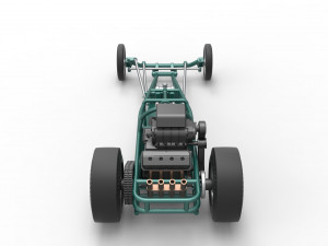 Rear engine old school dragster Scale 1 to 25 3D Baskı Modeli