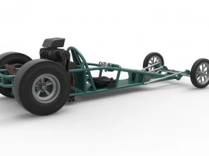 Dragster old school con motor trasero Escala 1 a 25 Modelo de impresión 3D