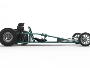 Dragster old school con motor trasero Escala 1 a 25 Modelo de impresión 3D