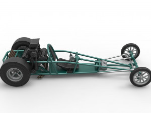 Rear engine old school dragster Scale 1 to 25 3D Baskı Modeli