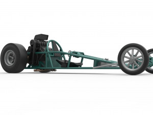 Rear engine old school dragster Scale 1 to 25 3D Baskı Modeli