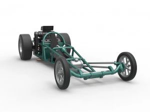 Dragster old school con motor trasero Escala 1 a 25 Modelo de impresión 3D