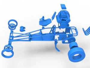 Dragster old school con motor trasero Escala 1 a 25 Modelo de impresión 3D