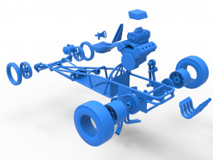 Rear engine old school dragster Scale 1 to 25 3D Baskı Modeli