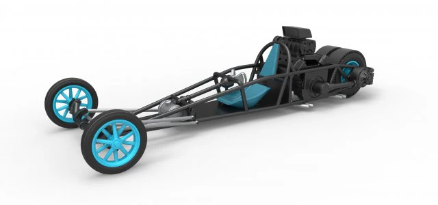 Rear engine old school dragster Version 2 Scale 1 to 25 3D Print Model .c4d .max .obj .3ds .fbx .stl .blend 
