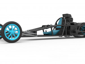 Rear engine old school dragster Version 2 Scale 1 to 25 3D 打印模型