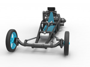 Rear engine old school dragster Version 2 Scale 1 to 25 3D 打印模型