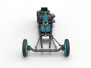 Rear engine old school dragster Version 2 Scale 1 to 25 3D 打印模型