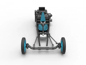 Rear engine old school dragster Version 2 Scale 1 to 25 3D Print Model