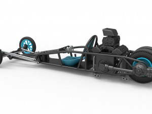 Rear engine old school dragster Version 2 Scale 1 to 25 3D 打印模型