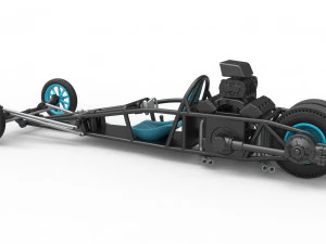 Rear engine old school dragster Version 2 Scale 1 to 25 3D Print Model