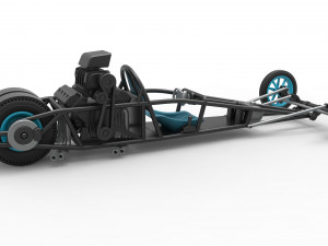 Rear engine old school dragster Version 2 Scale 1 to 25 3D 打印模型