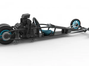 Rear engine old school dragster Version 2 Scale 1 to 25 3D Print Model