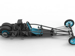 Rear engine old school dragster Version 2 Scale 1 to 25 3D Print Model