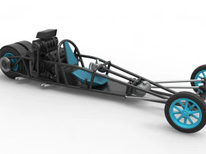 Rear engine old school dragster Version 2 Scale 1 to 25 3D Print Model
