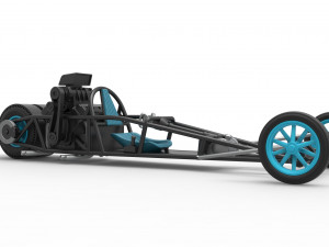 Rear engine old school dragster Version 2 Scale 1 to 25 3D 打印模型