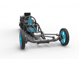 Rear engine old school dragster Version 2 Scale 1 to 25 3D 打印模型