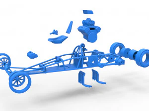 Rear engine old school dragster Version 2 Scale 1 to 25 3D Print Model