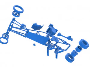 Rear engine old school dragster Version 2 Scale 1 to 25 3D Print Model