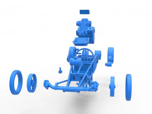 Rear engine old school dragster Version 2 Scale 1 to 25 3D Print Model