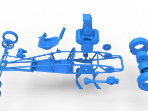Rear engine old school dragster Version 2 Scale 1 to 25 3D Print Model