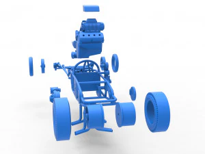Rear engine old school dragster Version 2 Scale 1 to 25 3D Print Model