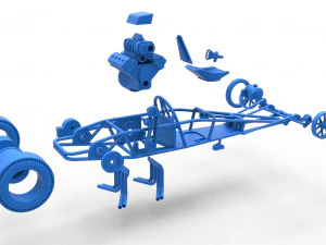 Rear engine old school dragster Version 2 Scale 1 to 25 3D Print Model