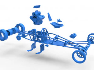 Rear engine old school dragster Version 2 Scale 1 to 25 3D Print Model