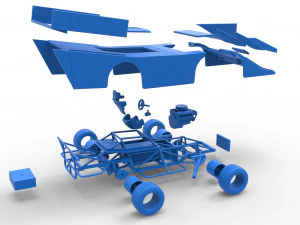 Vintage Outlaw dirt late model race car Scale 1 to 25 3D Print Model