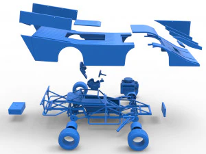 Vintage Outlaw dirt late model race car Scale 1 to 25 3D Print Model