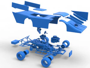 Vintage Outlaw dirt late model race car Scale 1 to 25 3D Print Model