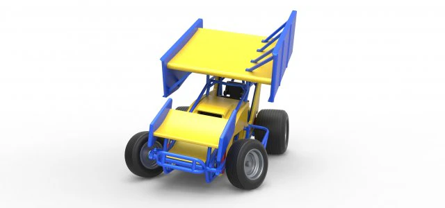 Winged Sprint car while turning Scale 1 to 25 3D Print Model .c4d .max .obj .3ds .fbx .stl .blend 