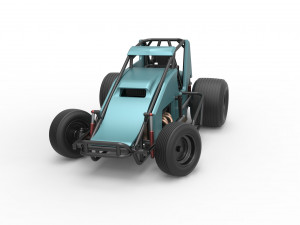 Sprint car while turning Scale 1 to 25 Modelo de Impressão 3D