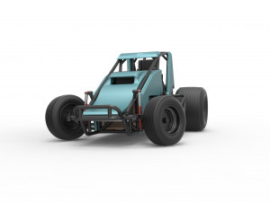 Sprint car while turning Scale 1 to 25 3D प्रिंट मॉडल