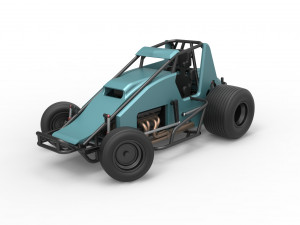 Sprint car while turning Scale 1 to 25 3D प्रिंट मॉडल