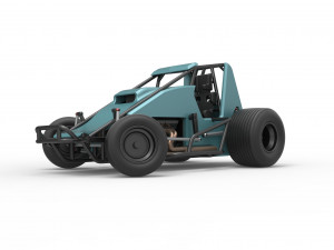 Sprint car while turning Scale 1 to 25 3D प्रिंट मॉडल