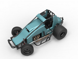 Sprint car while turning Scale 1 to 25 3D प्रिंट मॉडल