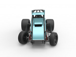 Sprint car while turning Scale 1 to 25 3D प्रिंट मॉडल