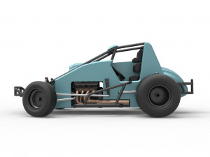 Sprint car while turning Scale 1 to 25 3D प्रिंट मॉडल