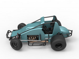 Sprint car while turning Scale 1 to 25 3D प्रिंट मॉडल