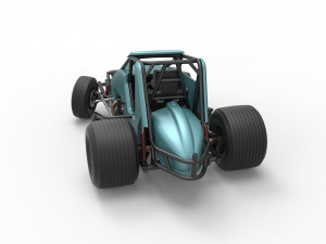 Sprint car while turning Scale 1 to 25 3D प्रिंट मॉडल