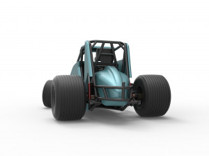 Sprint car while turning Scale 1 to 25 3D प्रिंट मॉडल