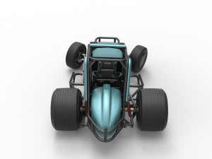 Sprint car while turning Scale 1 to 25 3D प्रिंट मॉडल