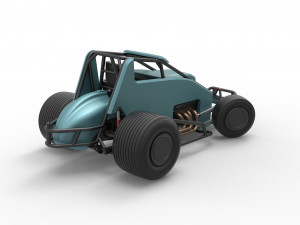Sprint car while turning Scale 1 to 25 3D प्रिंट मॉडल