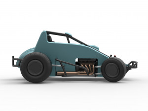 Sprint car while turning Scale 1 to 25 3D प्रिंट मॉडल