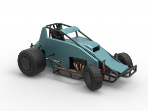 Sprint car while turning Scale 1 to 25 3D प्रिंट मॉडल
