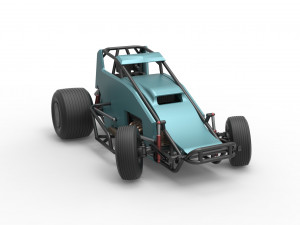 Sprint car while turning Scale 1 to 25 3D प्रिंट मॉडल