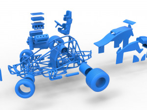 Sprint car while turning Scale 1 to 25 3D प्रिंट मॉडल