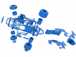 Sprint car while turning Scale 1 to 25 3D प्रिंट मॉडल